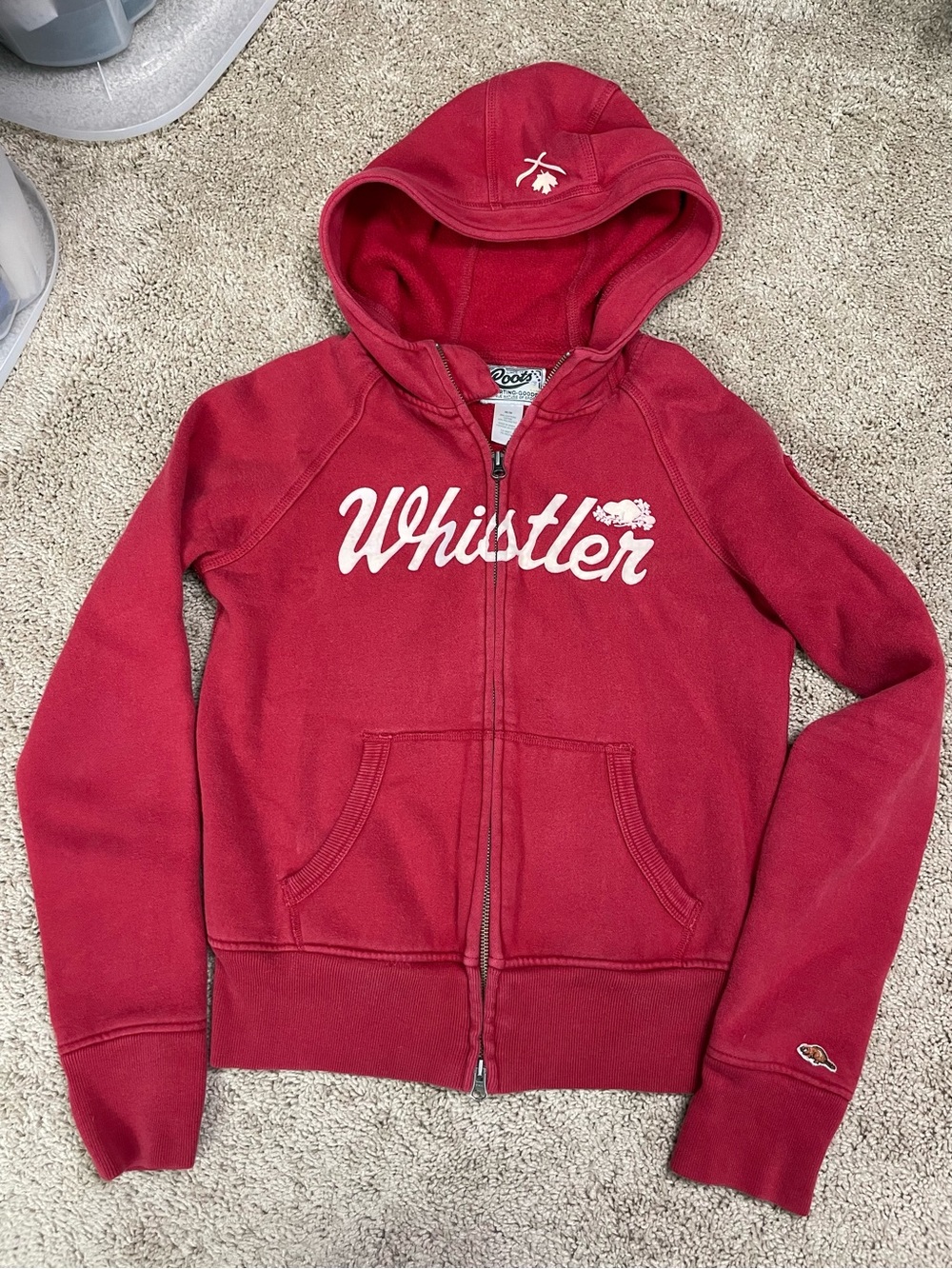 Roots Red "Whistler" Zip-Up Hoodie